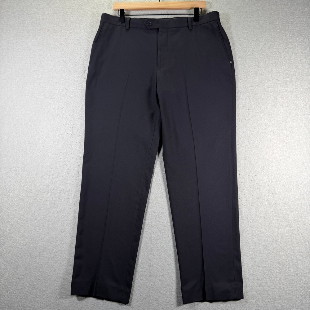 Joseph &‎ Feiss Mens Black Dress Pants Size 36x30 Polyester Viscose Wool Blend